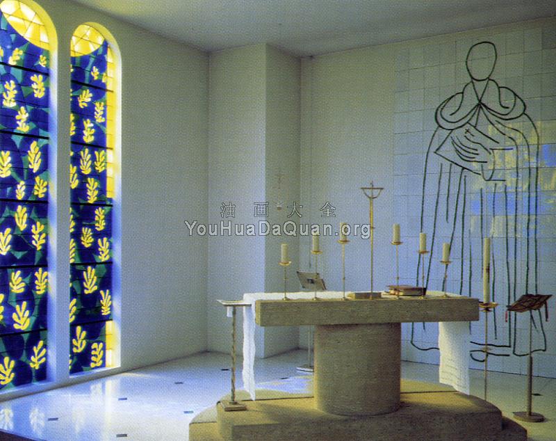 神坛圣多米尼克和生命树（教堂后殿之窗） - 亨利·马蒂斯